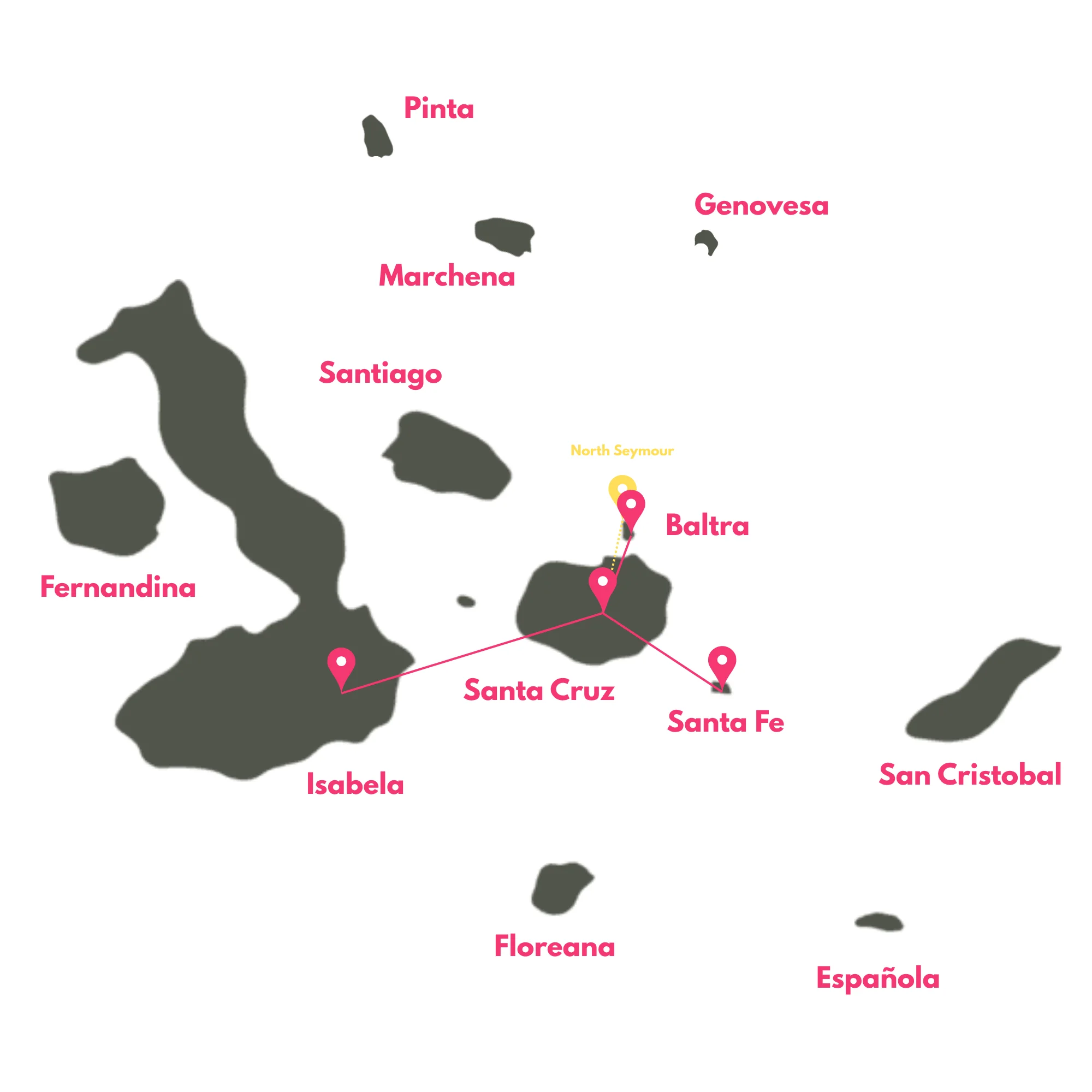 6 Day Galapagos Wisdom Ideal route map